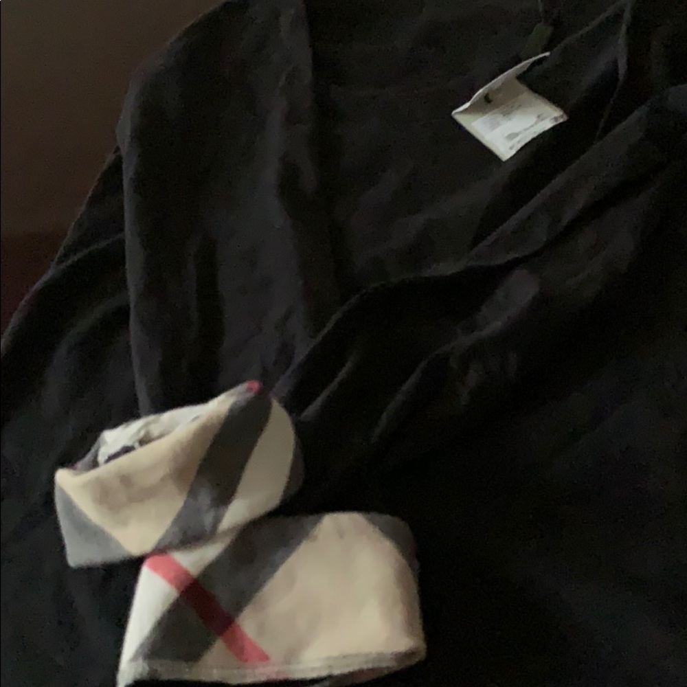 Big girl Burberry long sleeve black top size 12